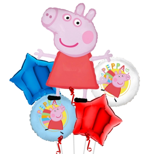 Levně Sada fóliových balonků prasátko Peppa, 5 ks