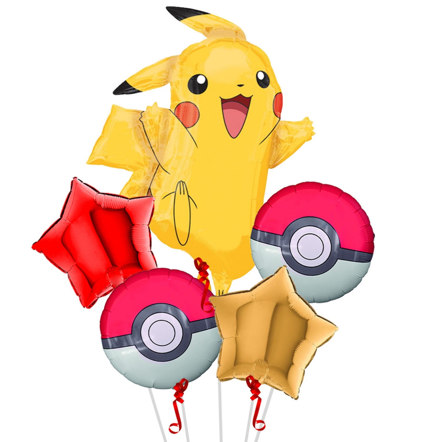 Sada fóliových balonků Pokémon Pikachu, 5 ks