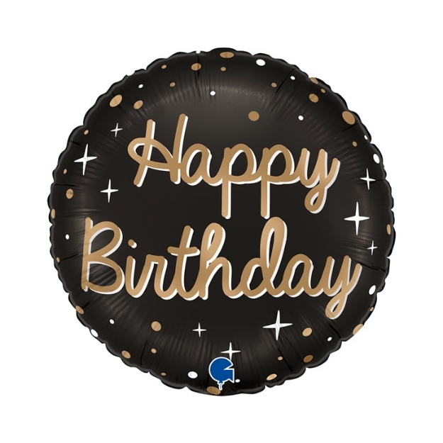 Obrázok z Foliový balónik Happy Birthday Sparkling, 45 cm