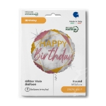 Obrázek z Foliový balonek mramorový Happy Birthday Rose Gold, 45 cm 