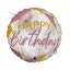 Obrázok z Foliový balónik mramorový Happy Birthday Rose Gold, 45 cm