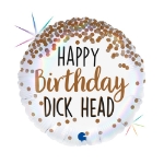 Obrázok z Foliový balónik Happy Birthday Dick Head, 45 cm
