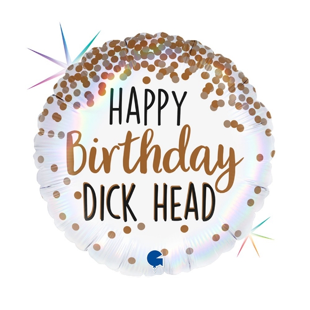 Obrázok z Foliový balónik Happy Birthday Dick Head, 45 cm
