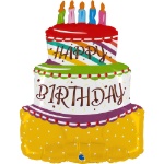 Obrázok z Foliový balónik Happy Birthday národeninový dort, 58 cm