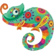 Obrázok z Foliový balónik Farebný chameleón, 99 cm