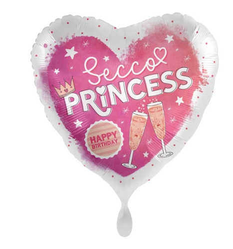 Levně Foliový balonek Happy Birthday Secco Princess, 45 cm