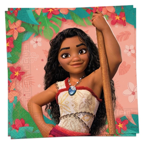 Papierové servítky Odvážna Vaiana 20 ks, 33 x 33 cm