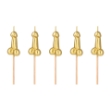 Picture of Penis-shaped Golden Cake Candles, 5 pcs