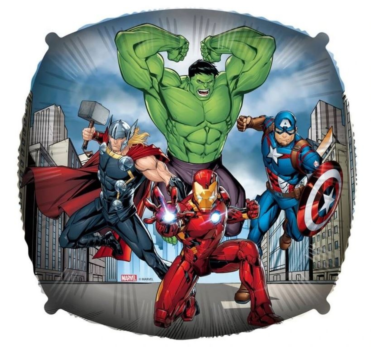 Foliový balonek čtverec Avengers s těžítkem, 45 cm