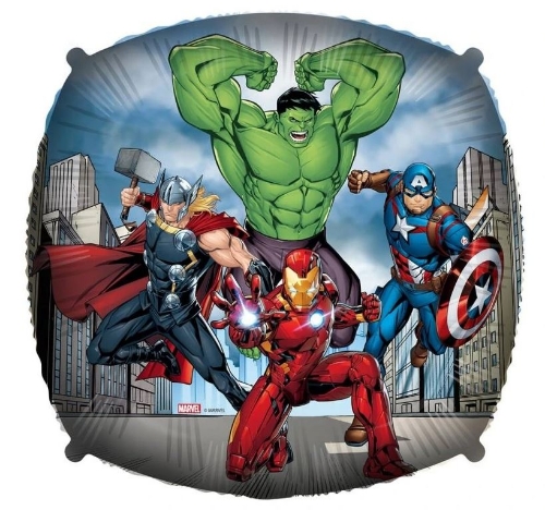 Levně Foliový balonek čtverec Avengers s těžítkem, 45 cm