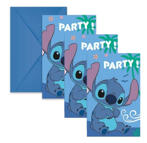 Levně Party pozvánky Stitch a Angel, 6 ks