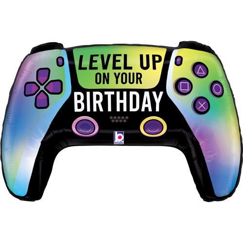 Levně Foliový balonek Ovladač Level Up On Your Birthday, 76 cm