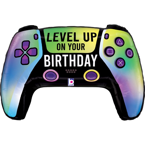 Foliový balonek Ovladač Level Up On Your Birthday, 76 cm