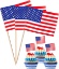 Obrázek Zapichovací Americké vlaječky 6,5 cm, 30 ks