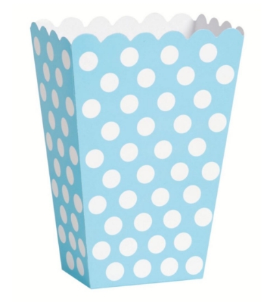 Obrázok z Světle modré krabičky na popcorn s puntíky, 8 ks