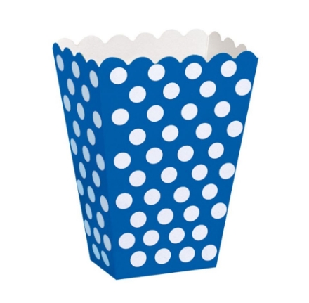 Obrázok z Modré krabičky na popcorn s puntíky, 8 ks