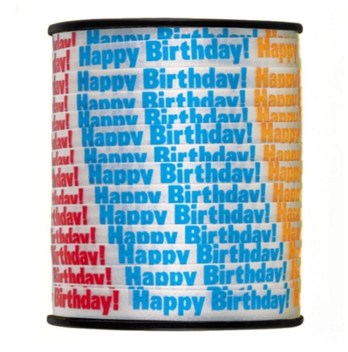 Levně Stuha s potiskem Happy Birthday, 68 m
