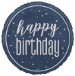 Obrázok z Foliový balonik Happy Birthday Blue Glitz, 45 cm