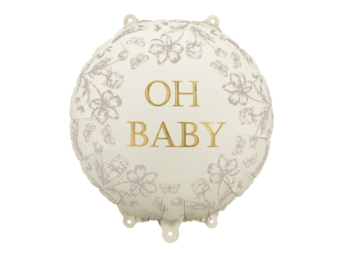 Levně Foliový balonek Kruh béžový Oh Baby, 45 cm