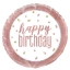 Obrázok z Fóliový balónik Happy Birthday Rose Gold Glitz, 45 cm