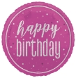Obrázok z Fóliový balón Happy Birthday Pink Glitz, 45 cm