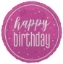 Obrázok z Fóliový balón Happy Birthday Pink Glitz, 45 cm