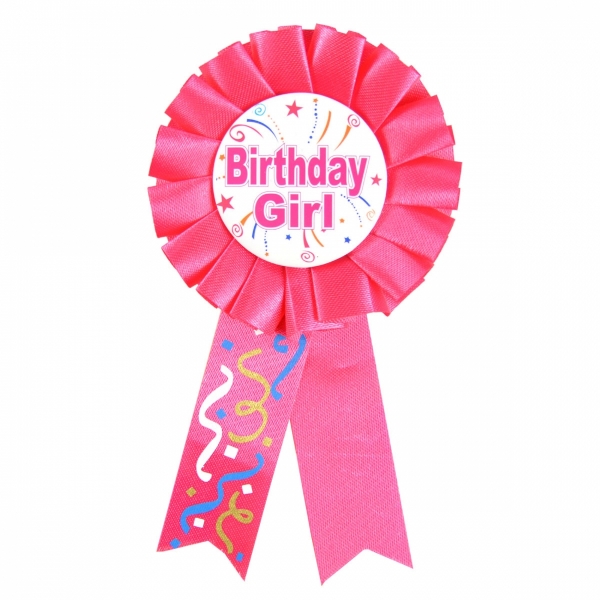 Narozeninový odznak Birthday Girl - růžový