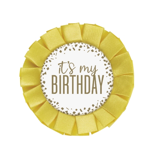 Levně Narozeninový odznak It's My Birthday, zlatý