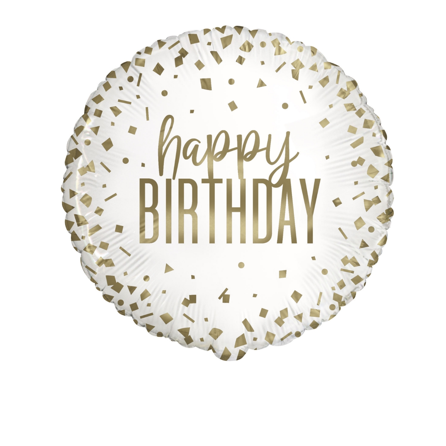 Levně Foliový balonek Happy Birthday Gold Confetti, 45 cm