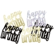 Obrázok z Narozeninové konfety Happy Birthday, čierna, zlatá a strieborná 14 g
