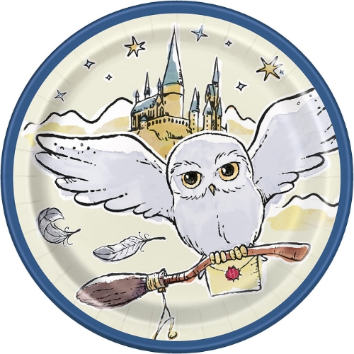 Levně Papírové talíře Harry Potter Sova Hedvika 18 cm, 8 ks