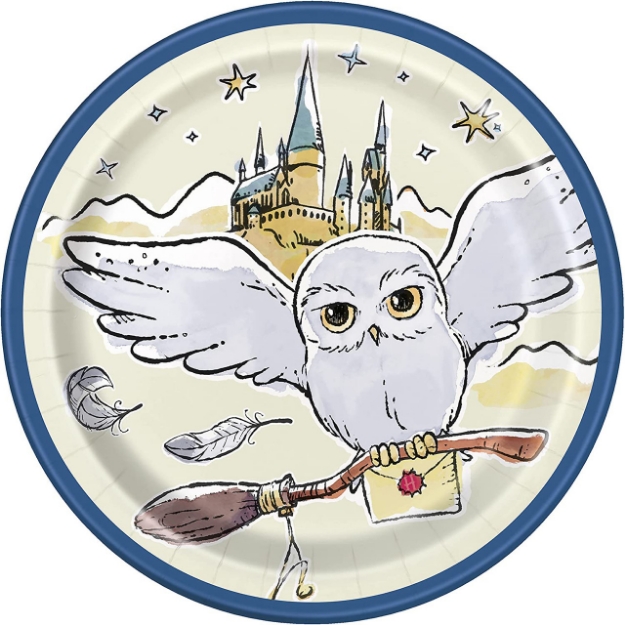 Obrázek z Papírové talíře Harry Potter Sova Hedvika 18 cm, 8 ks 