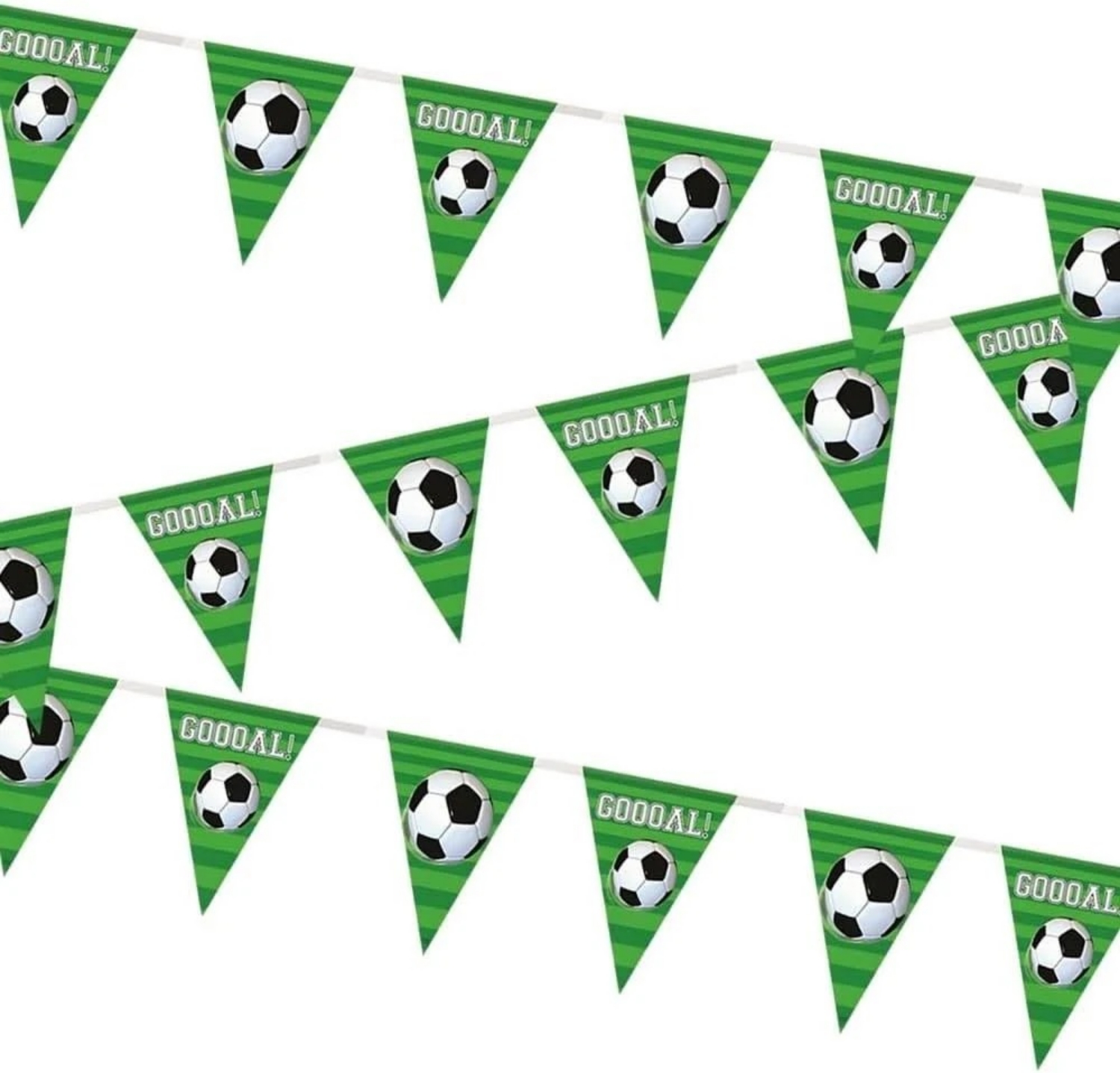 Vlaječková girlanda 3D Fotbal zelená 365 cm
