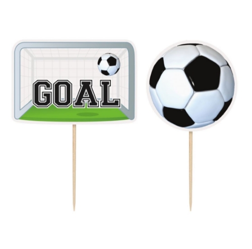 Levně Zápichy na dort a muffiny 3D Fotbal 6 ks