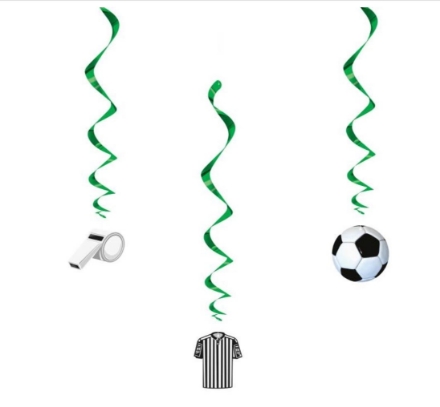 Picture of Hanging Spirals 3D Football 3 pcs