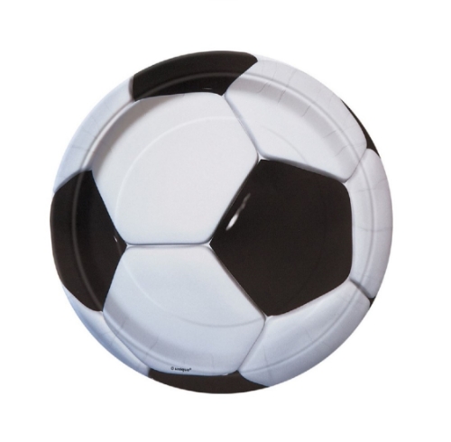 Levně Papírové talířky 3D Fotbal 18 cm - 8 ks