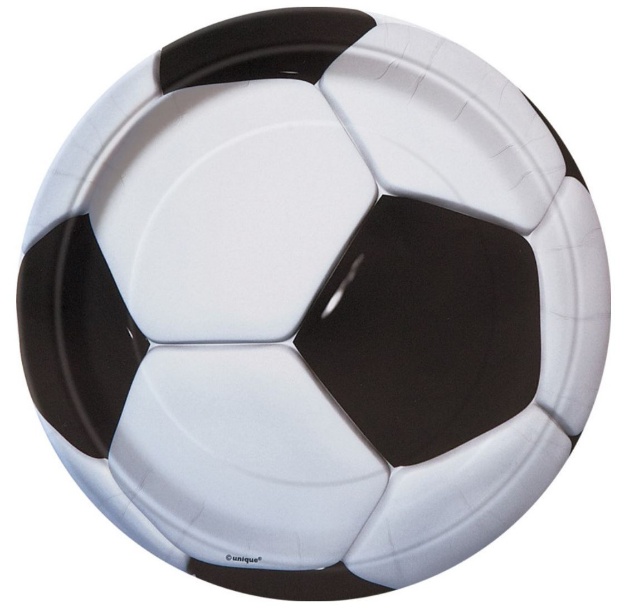 Obrázek z Papírové talíře Fotbal 3D 23 cm – 8 ks 