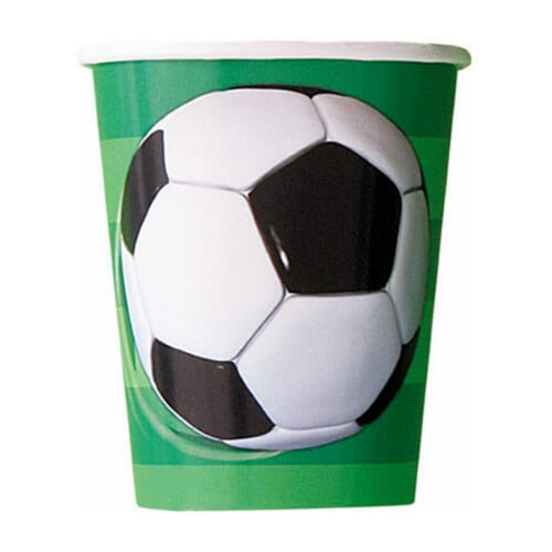 Levně Papírové kelímky Fotbal 3D 266 ml – 8 ks