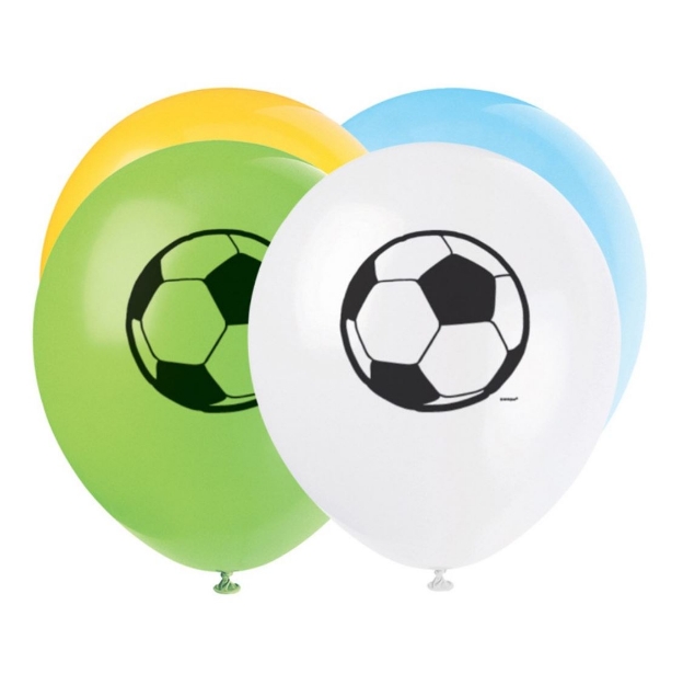 Obrázek z Latexové balonky 3D Fotbal 30 cm - 8 ks 