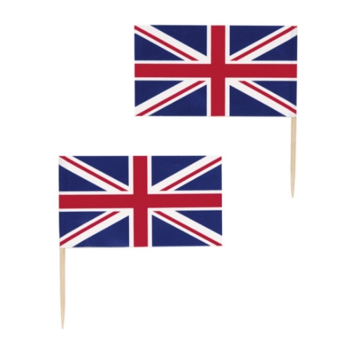 Levně Zápichové britské vlaječky 6,5 cm – 30 ks