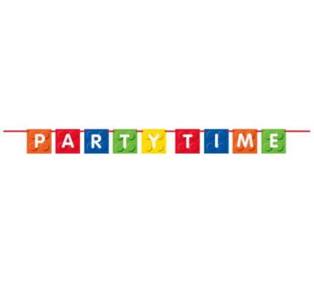 Obrázek Papírový banner Stavební kostky „Party Time“ - 1,83 m
