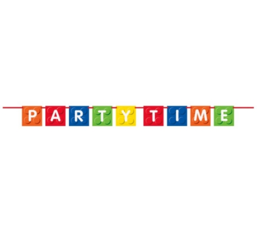 Levně Papírový banner Stavební kostky „Party Time“ - 1,83 m