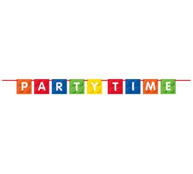 Obrázek z Papírový banner Stavební kostky „Party Time“ - 1,83 m 