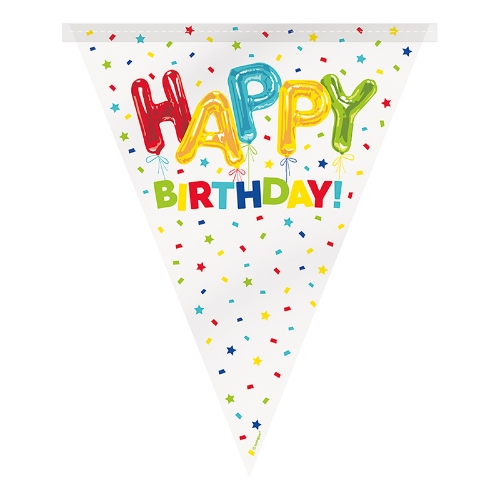Levně Vlaječková girlanda Happy Birthday – 365 cm