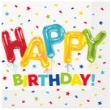 Picture of Paper Napkins Happy Birthday with Balloons 33 × 33 cm - 16 pcs