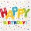 Obrázok z Papierové obrúsky Happy Birthday s balónkami 33 × 33 cm – 16 ks