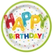 Obrázok z Papierové tanieriky Happy Birthday s balónikmi 18 cm - 8 ks