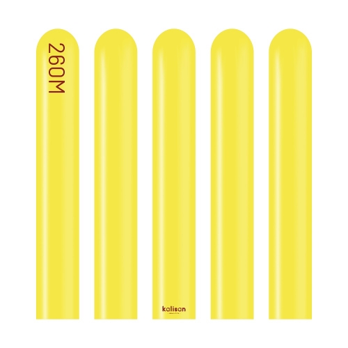 Modelovací balonky žluté, Standard Yellow 260M – 100 ks