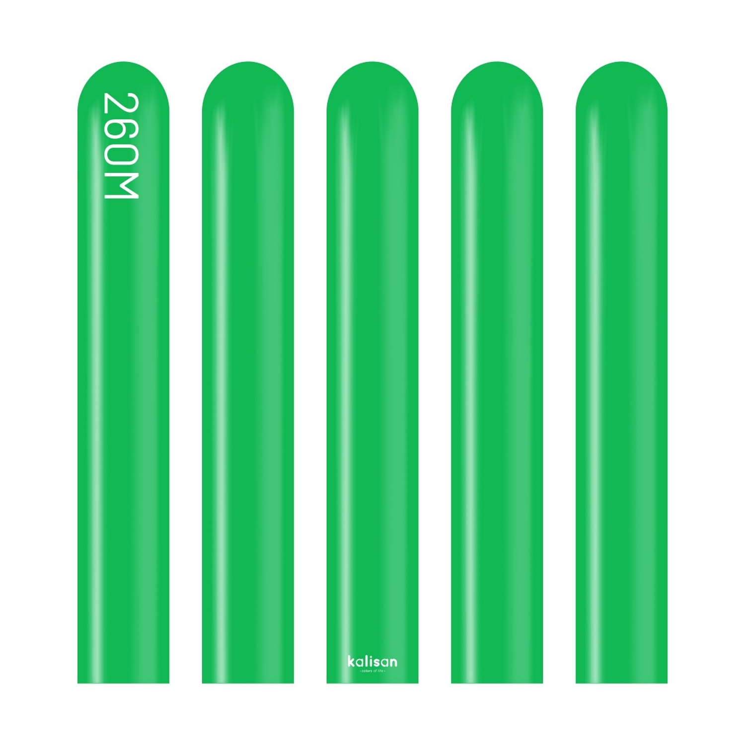 Modelovací balonky zelené, Standard Green 260M – 100 ks