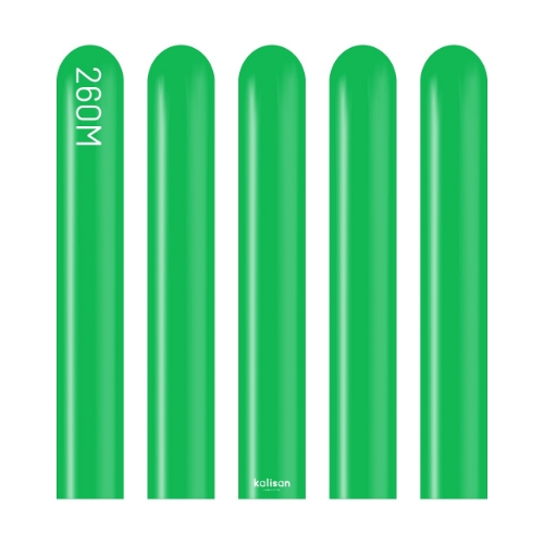Levně Modelovací balonky zelené, Standard Green 260M – 100 ks